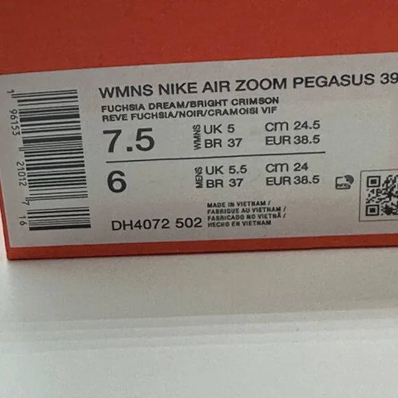 Women's Nike Air Zoom Pegasus 39 Running Dream Purple DH4072-502 Size 7.5 - Picture 12 of 12